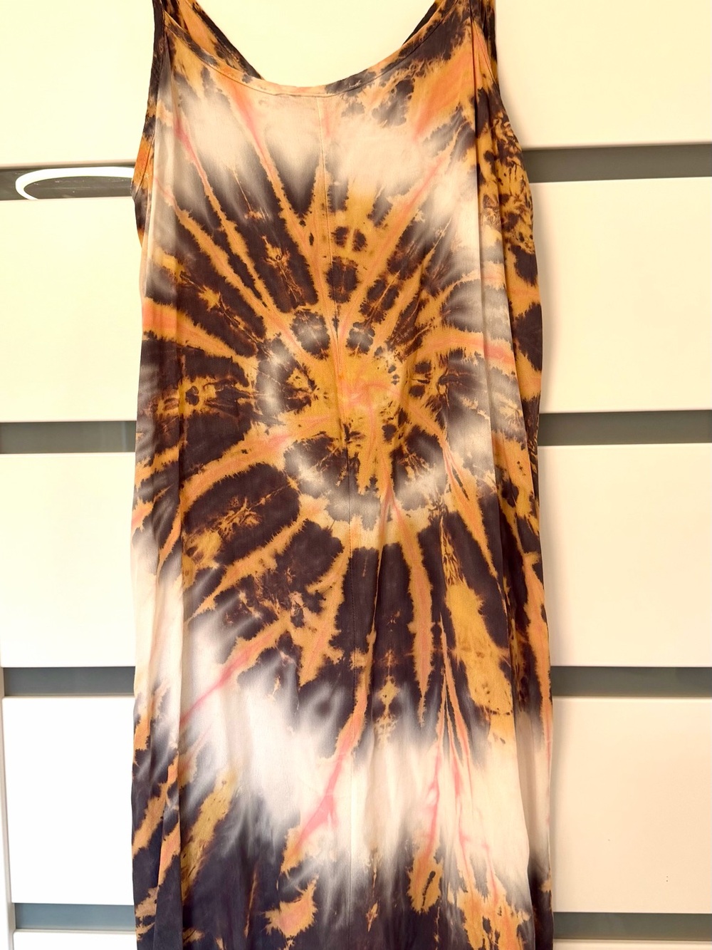 Tie-Dye Maxi Dress in Mustard and Black